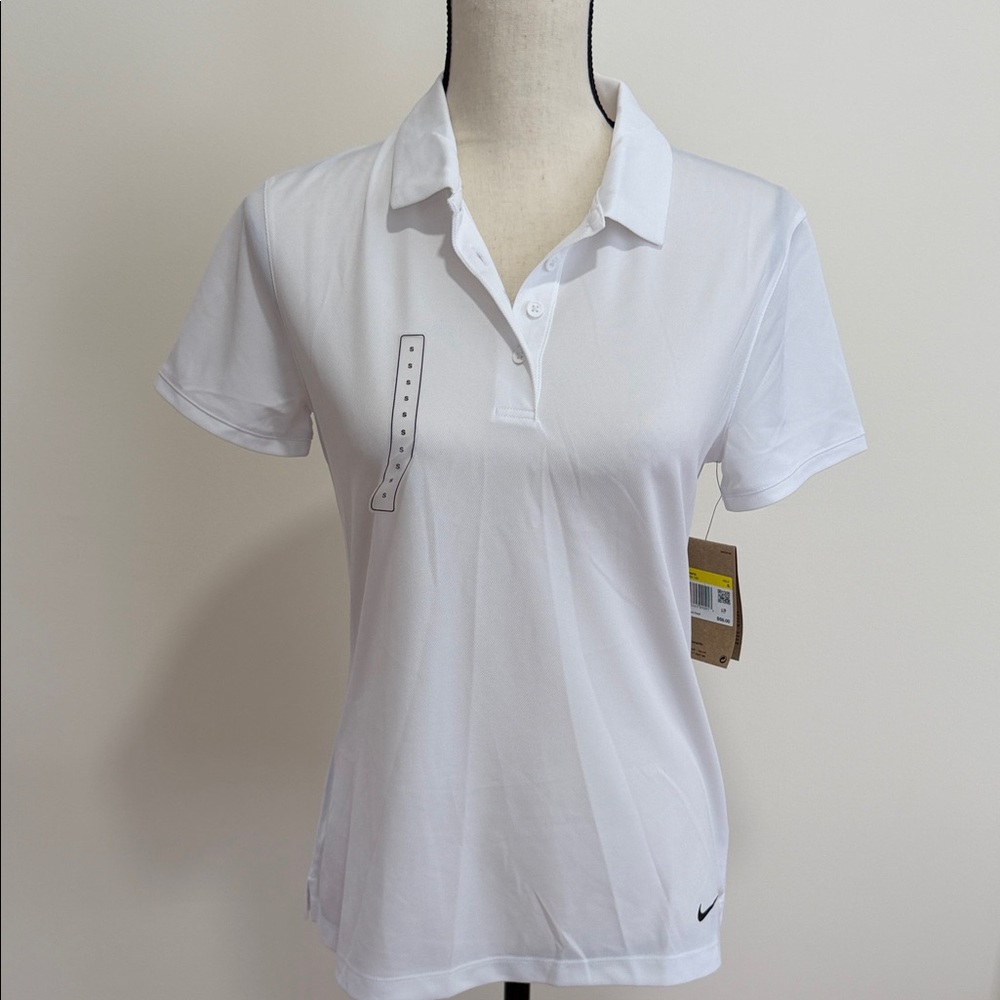 Nike Women’s White Short Sleeve Polo Button-Down Top
